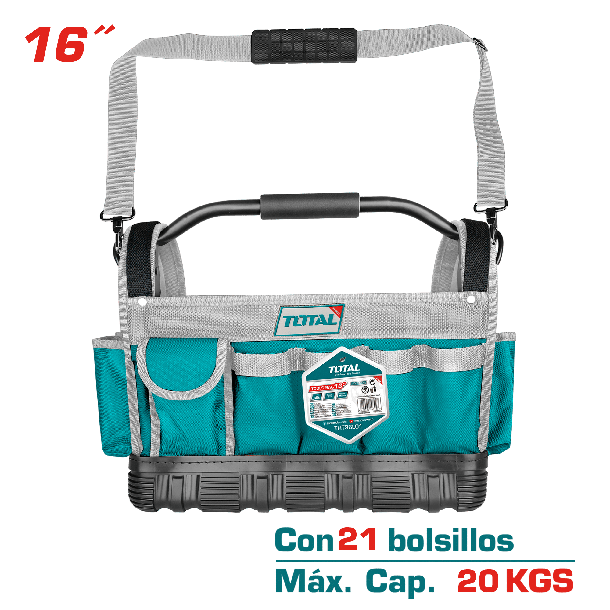 PORTA HERRAMIENTAS 21 BOLSILLOS MAX:20KG POYESTER 600D INDUSTRIAL