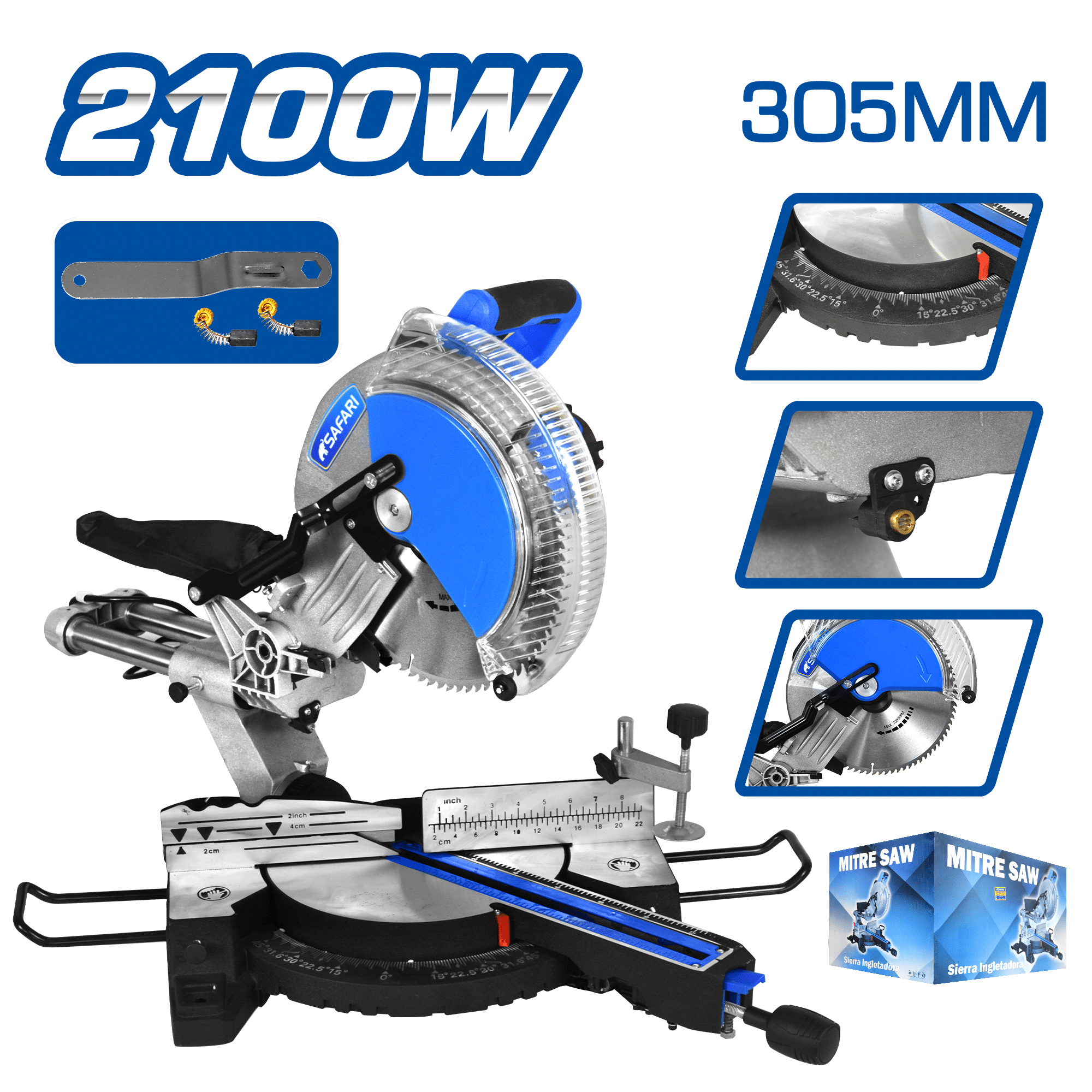 INGLETADORA TELESCOPICA 2100W 305MM 12” 5000RPM LASER