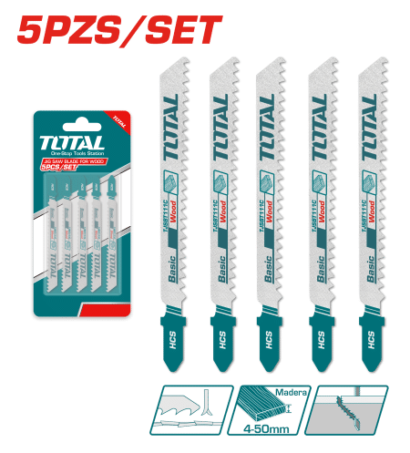 CUCHILLAS PARA CALADORA 05PZS 74MM 8TPI HCS