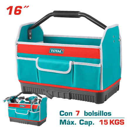 MALETIN DE HERRAMIENTAS 16PULG 07 BOLSILLOS MAX 15KG POLYESTER 600D/1680D INDUSTRIAL