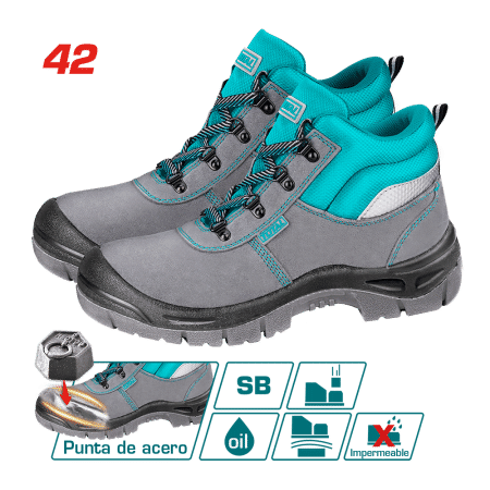 BOTAS DE SEGURIDAD SB PUNTA ACERO SUELA PU DOBLE DENSIDAD T:42