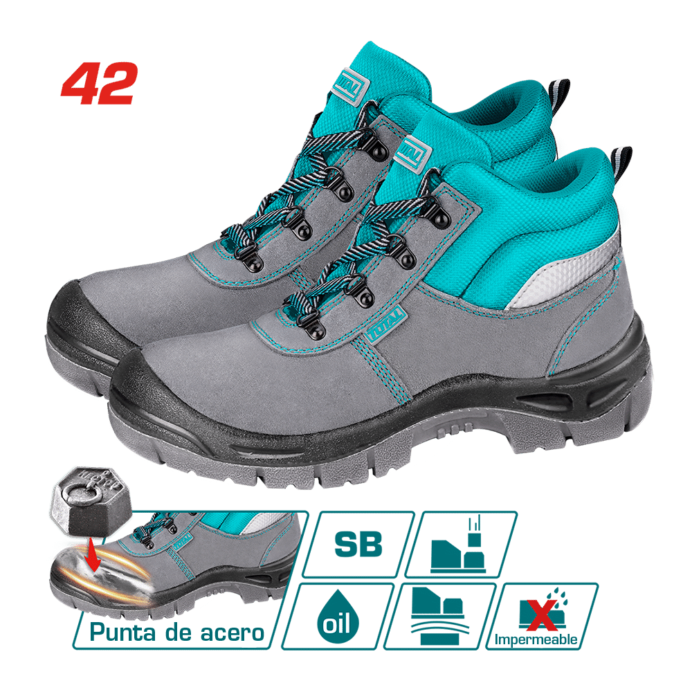 BOTAS DE SEGURIDAD SB PUNTA ACERO SUELA PU DOBLE DENSIDAD T:42