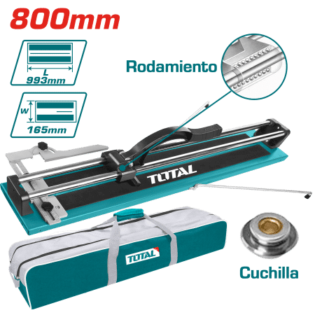 CORTA MAYOLICA 800MM CORTE 14MM HOJA 22X10.5X2MM BASE 993X165 MALETIN LONA INDUSTRIAL