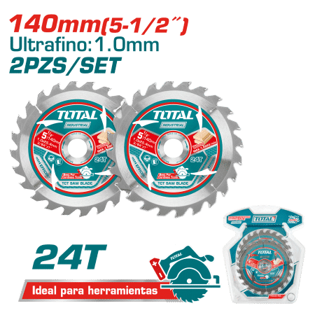 DISCO DE CORTE MADERA ULTRA DELGADO 140X1.0X20MM 2PCS/SET INDUSTRIAL