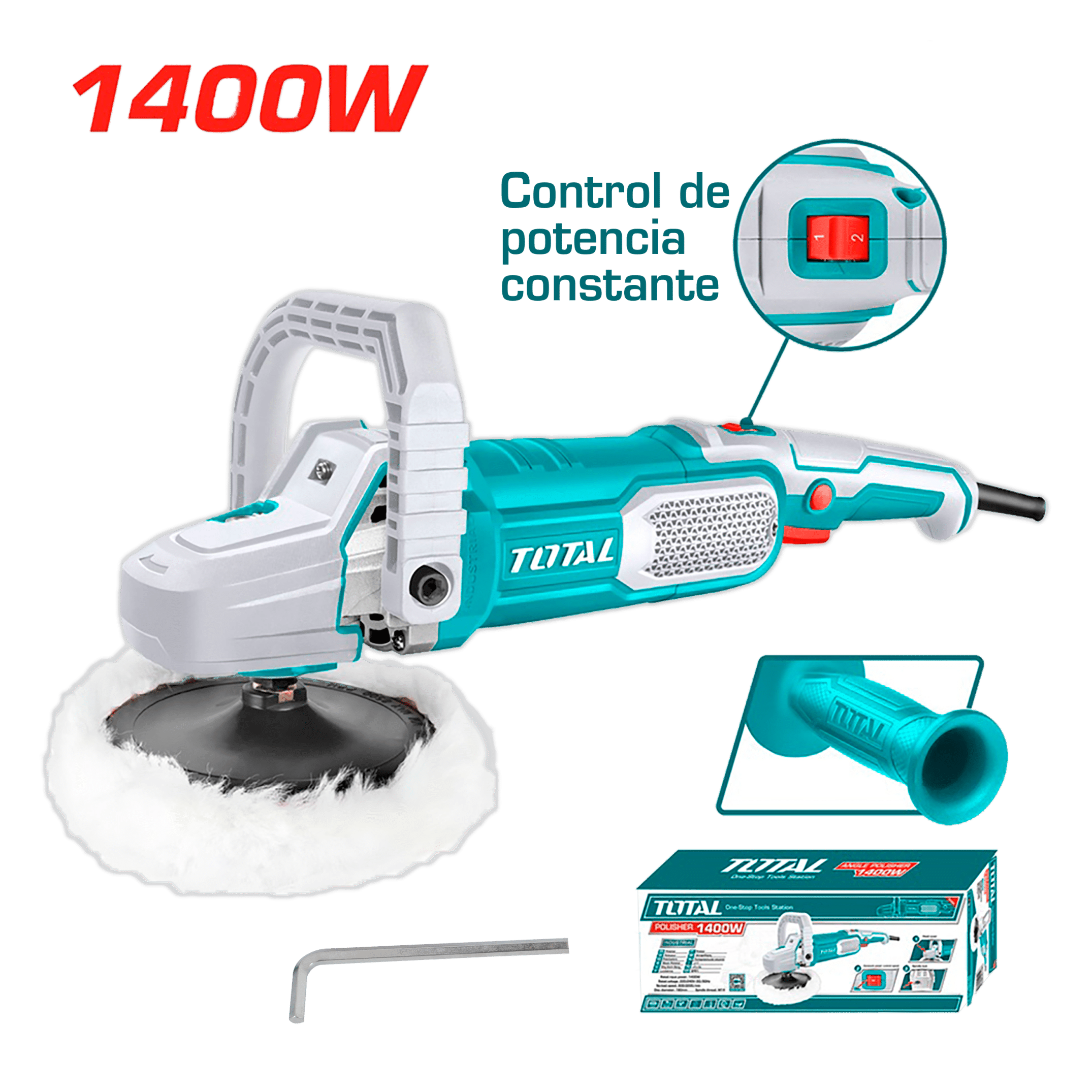 PULIDORA ANGULAR 1400W 600-3200RPM 180MM INDUSTRIAL