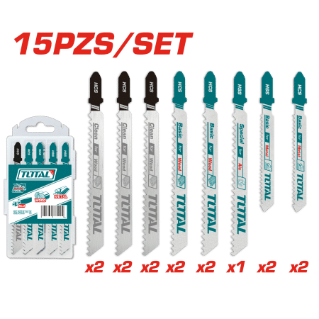 CUCHILLAS PARA CALADORA 15PZS MADERA/METAL/AL