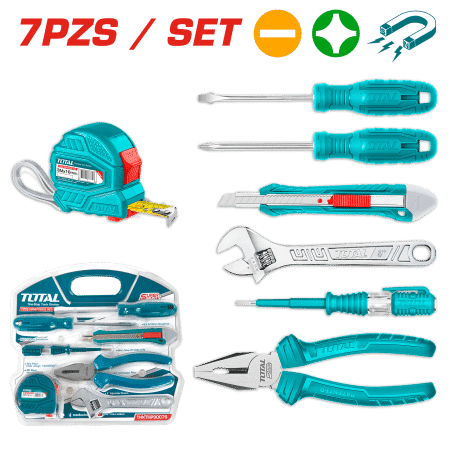 SET HERRAMIENTAS MANUALES 7 PZS - BLISTER