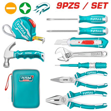 SET HERRAMIENTAS MANUALES 9 PZS - ESTUCHE DE LONA