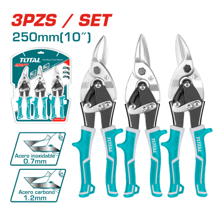 SET DE TIJERAS DE  AVIACIÓN 3PCS 250MM (10'') DISEÑO UNICO