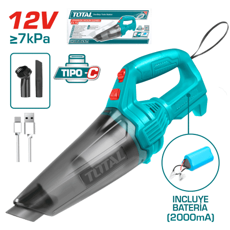ASPIRADORA TIPO-C 0.5L 12V 7KPA BATERIA ISR18650-2000MAH