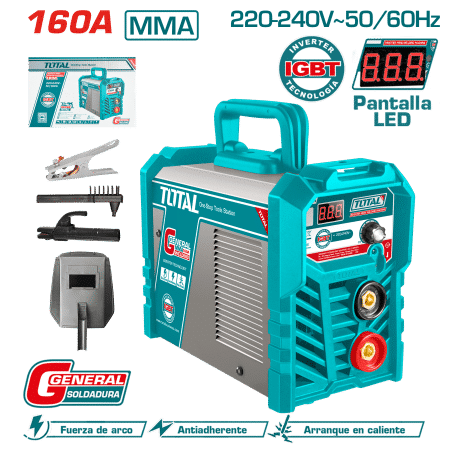 SOLDADORA INVERTER MMA 15-160A LED E:1.6-4.0 160A@45%