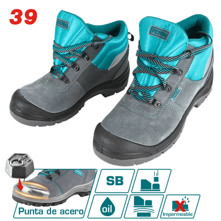 BOTAS DE SEGURIDAD SB PUNTA ACERO SUELA PU DOBLE DENSIDAD T:39
