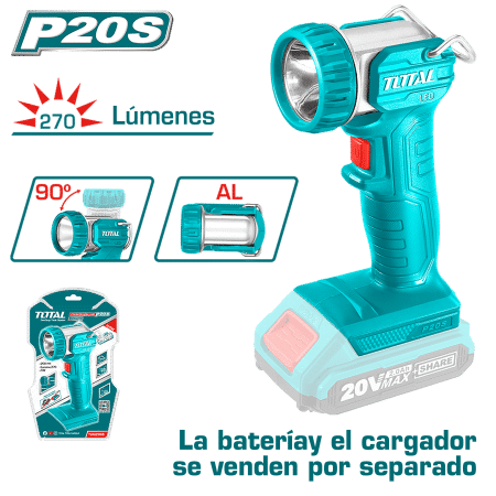 LINTERNA DE TRABAJO 20V LED:5W P20S 270LUM GIRO 90º PROFESIONAL