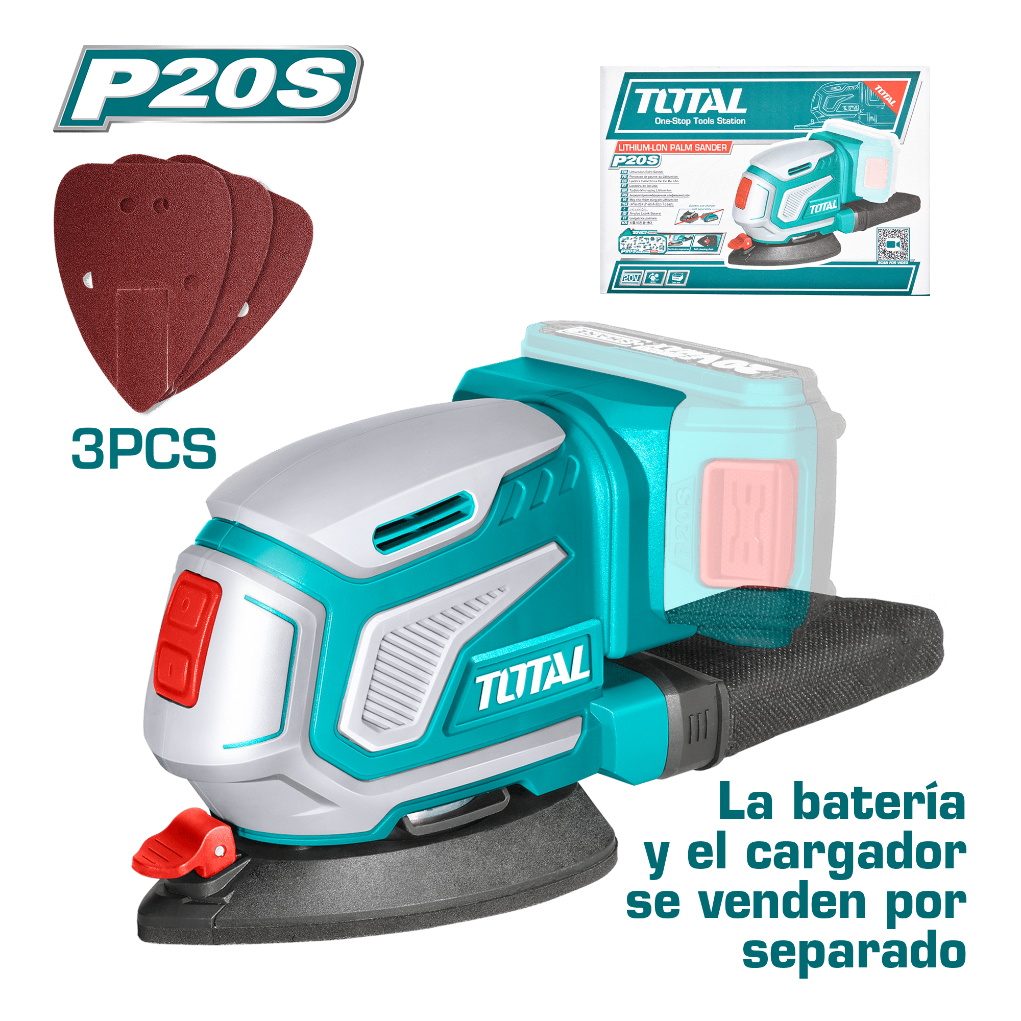 LIJADORA ROTATIVA LI-ION 20V 13000RPM P20S