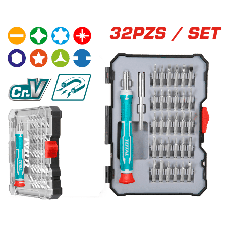 SET DESTORNILLADORES + PUNTAS X32PZS ESTUCHE