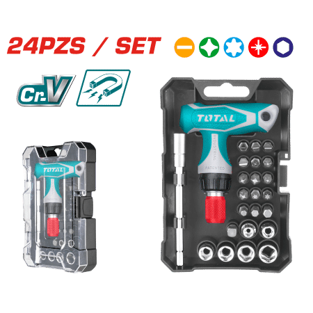 SET DESTORNILLADORES + PUNTAS X24PZS ESTUCHE