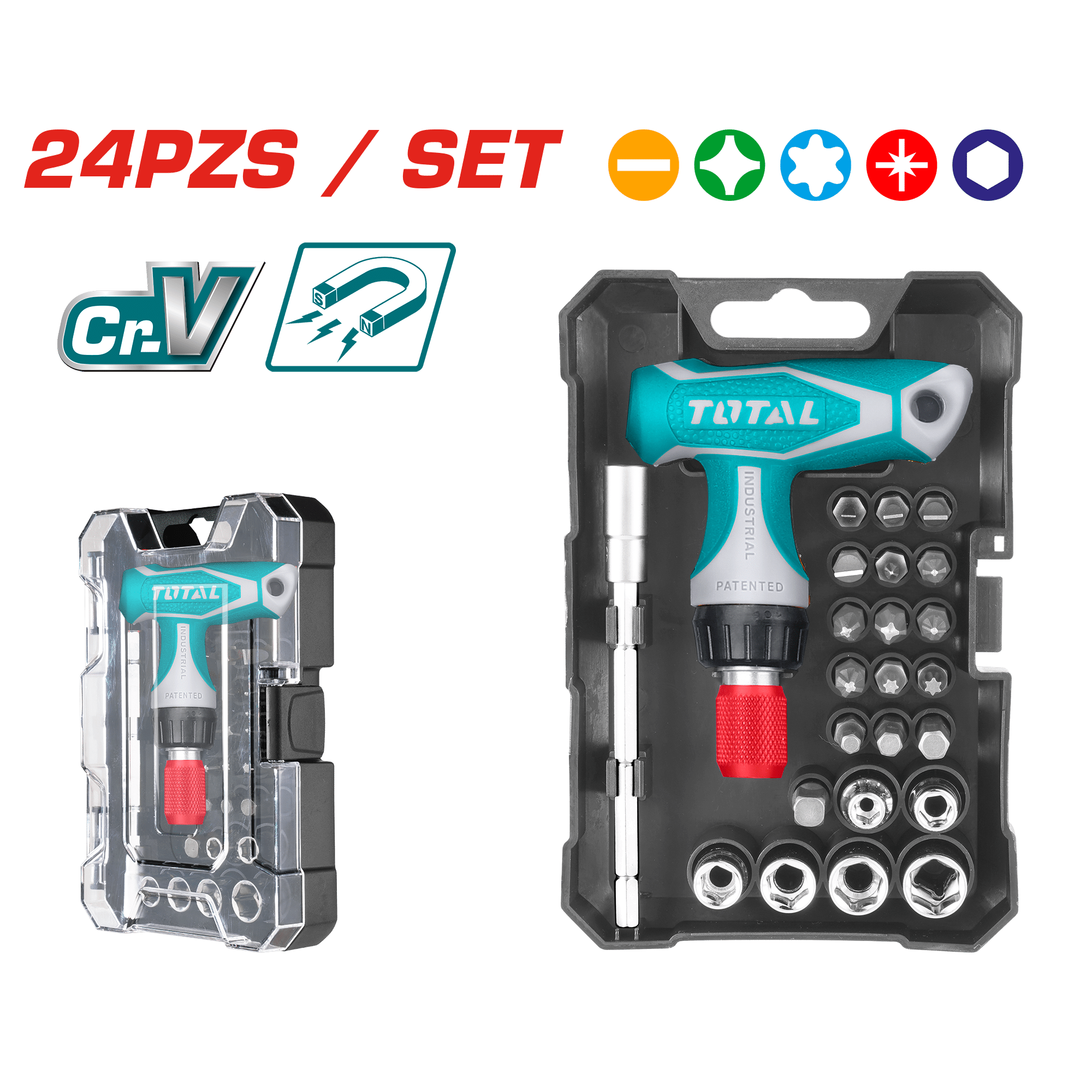 SET DESTORNILLADORES + PUNTAS X24PZS ESTUCHE