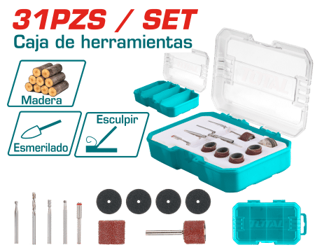 SET DE LIJAS PARA RECTIFICADORA 1/8" 31PCS