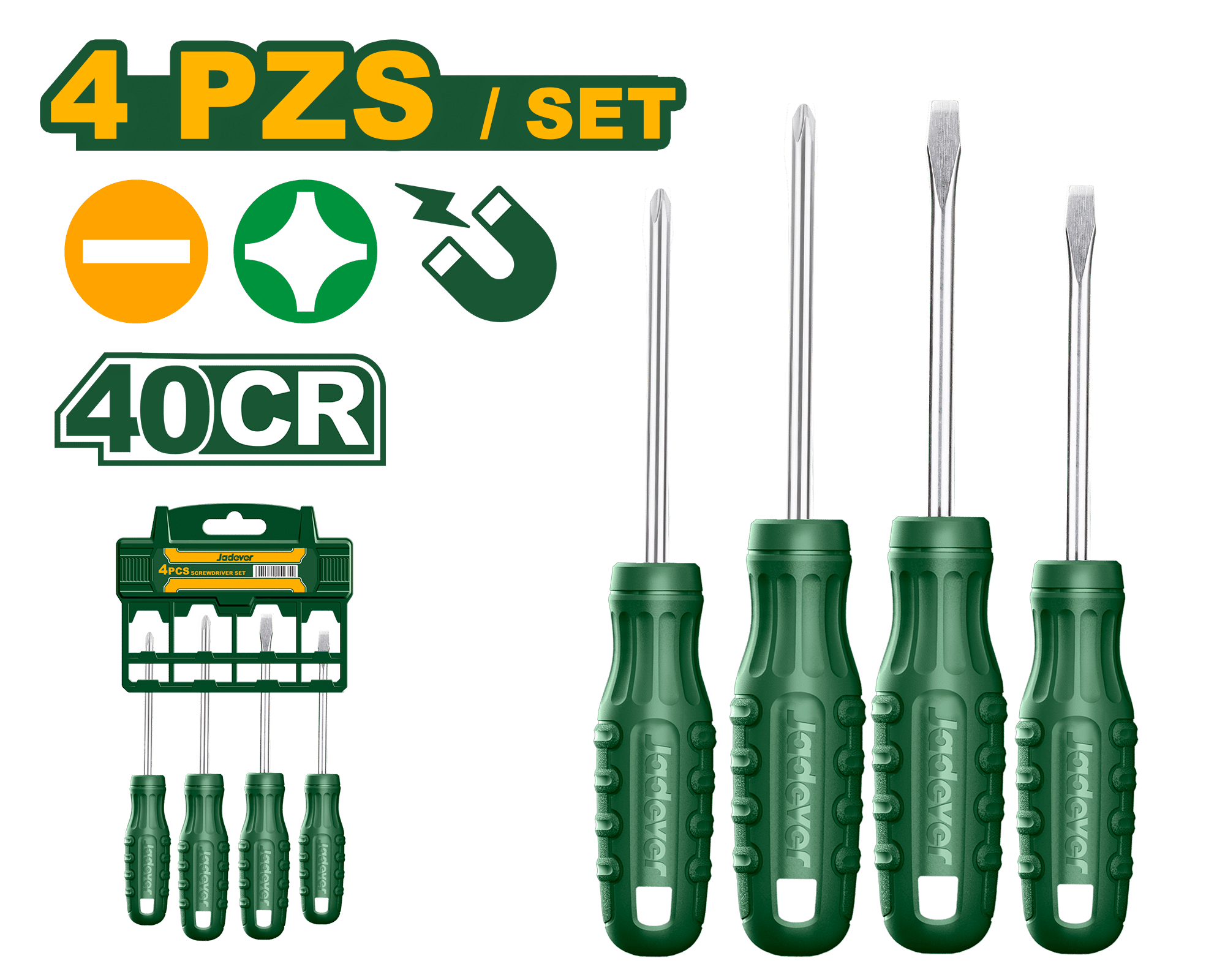 SET DE DESTORNILLADORES 40CR 4PCS