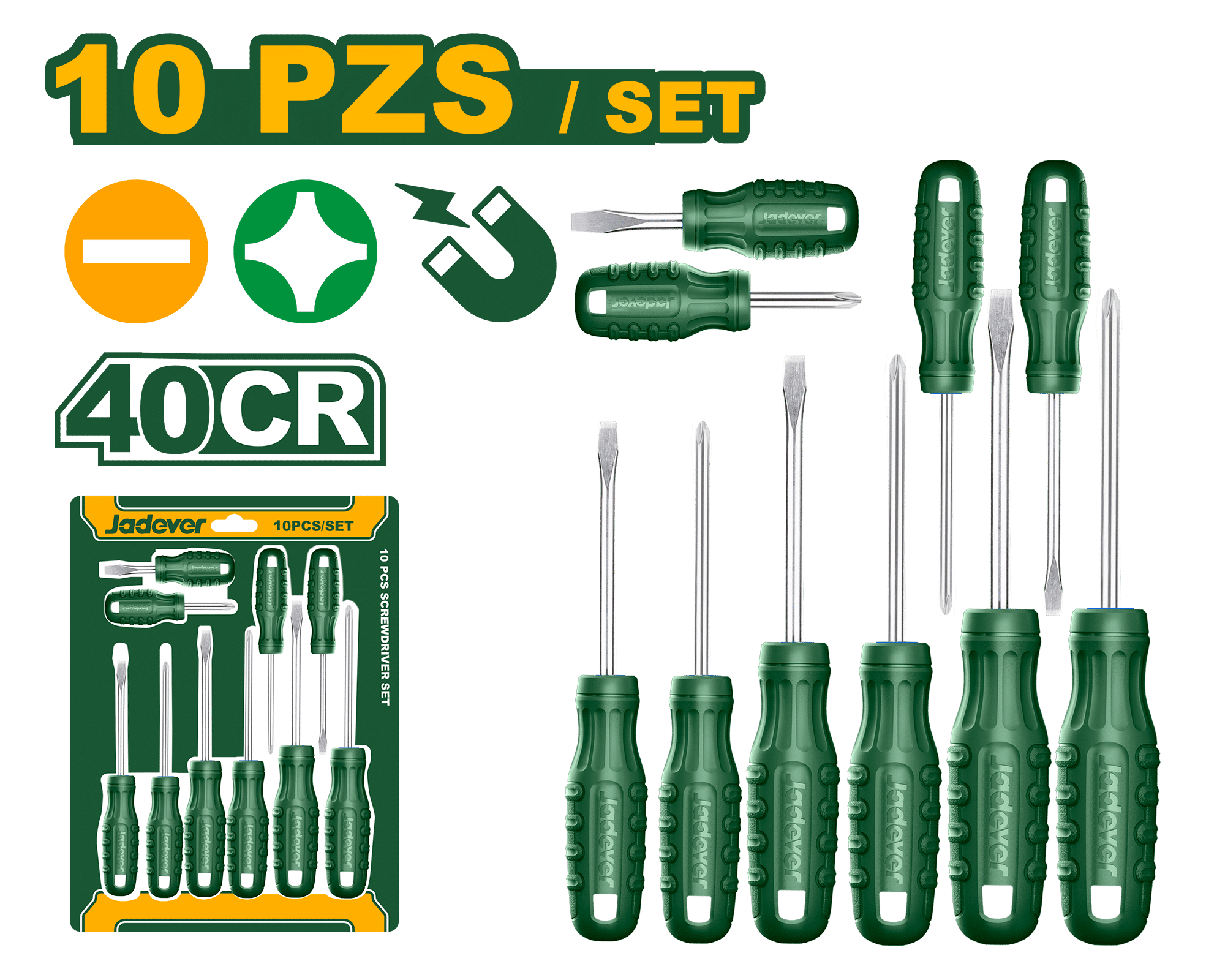 SET DE DESTORNILLADORES 40CR 10PCS