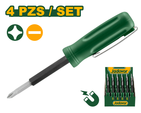 SET DE DESTORNILLADOR C/PUNTAS INTERCAMBIABLES CR-V 4 EN 1