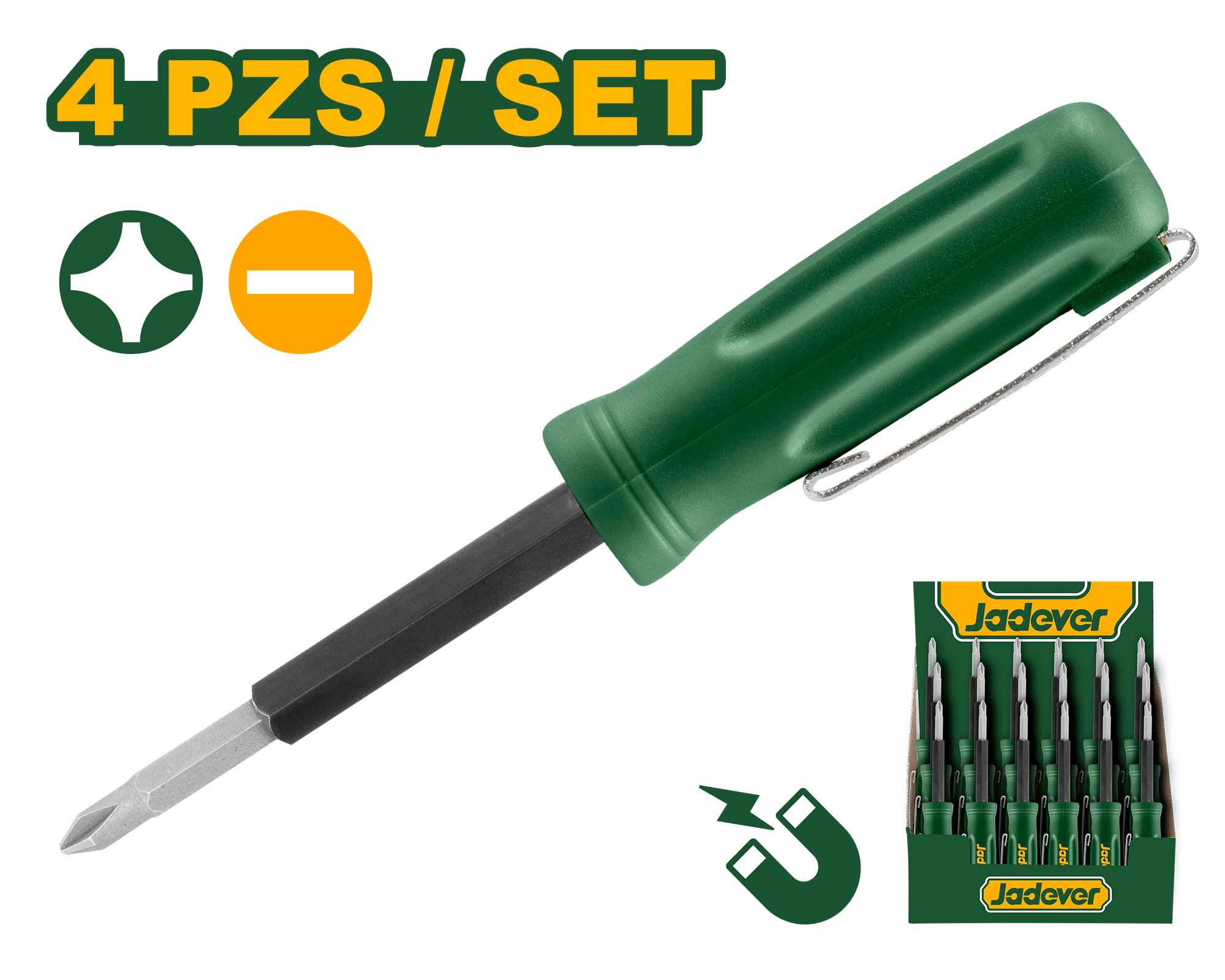 SET DE DESTORNILLADOR C/PUNTAS INTERCAMBIABLES CR-V 4 EN 1