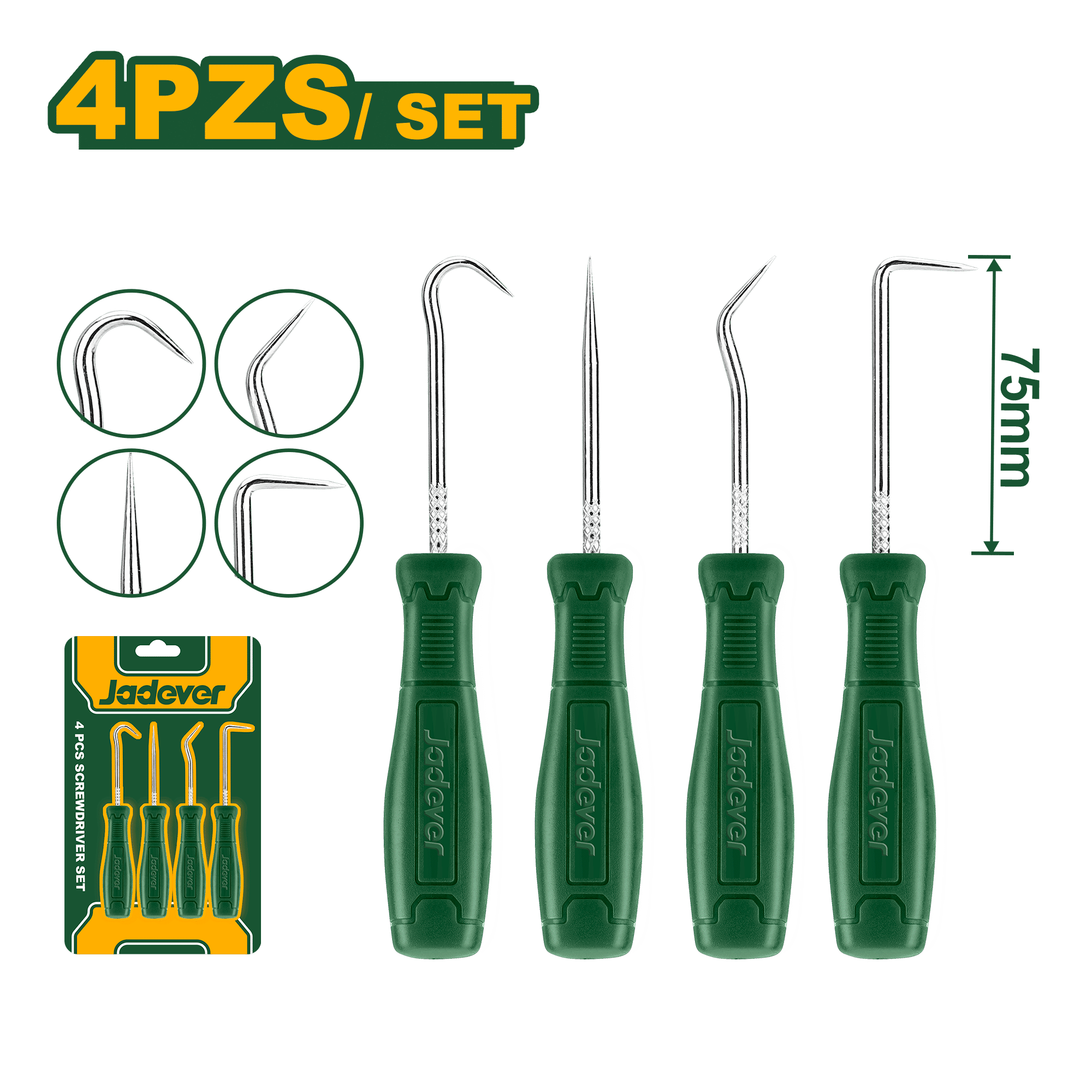 SET DE PUNTAS 4PCS L:75 MM