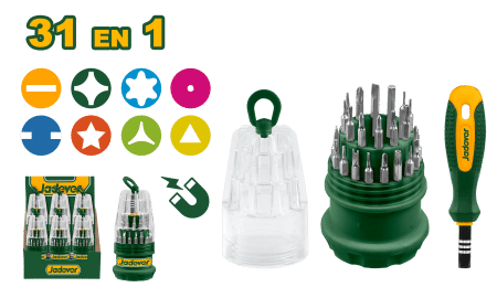 SET DE DESTORNILLADOR C/PUNTAS INTERCAMBIABLES DE PRECISION CR-V 31PCS
