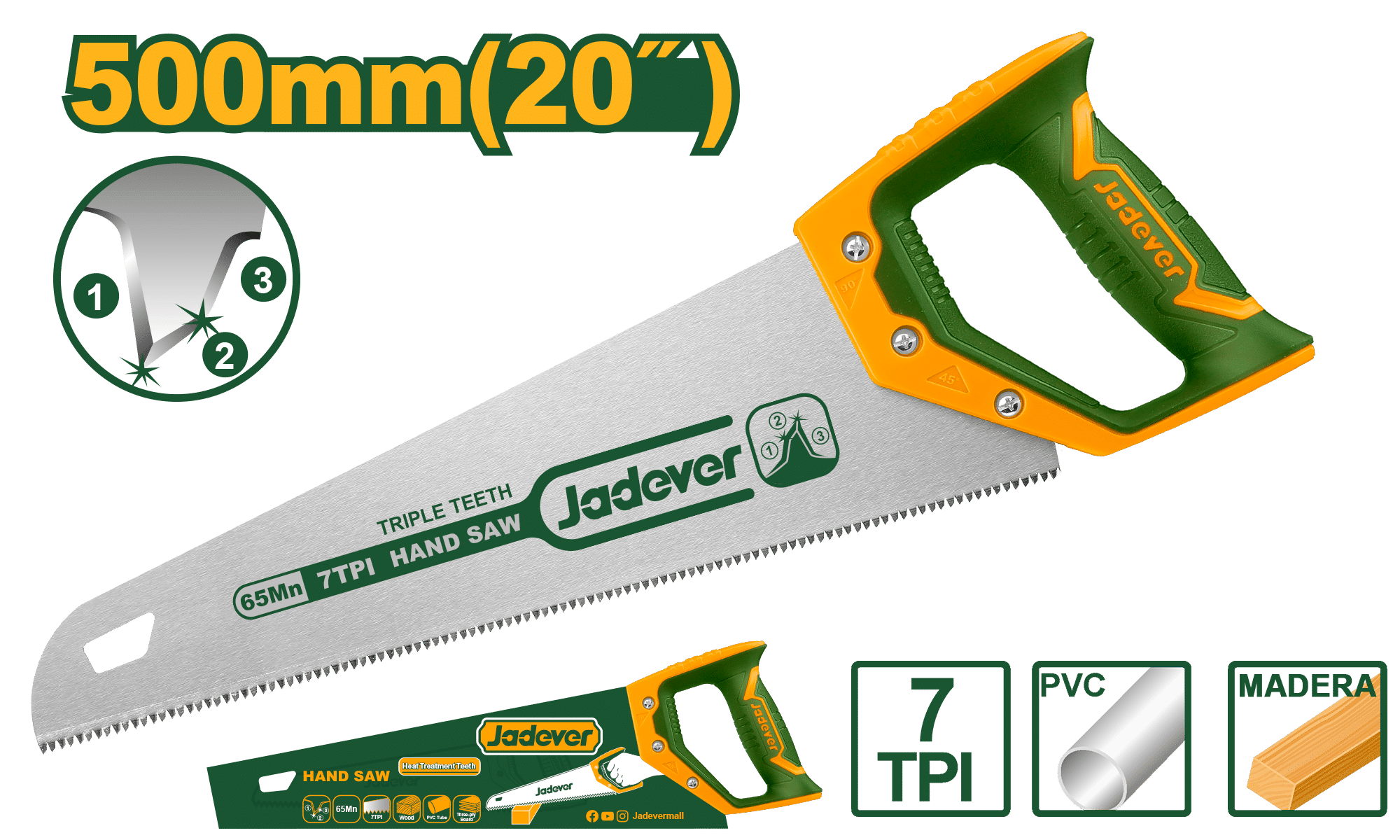 SIERRA DE MANO TRIPLE DIENTE 20"