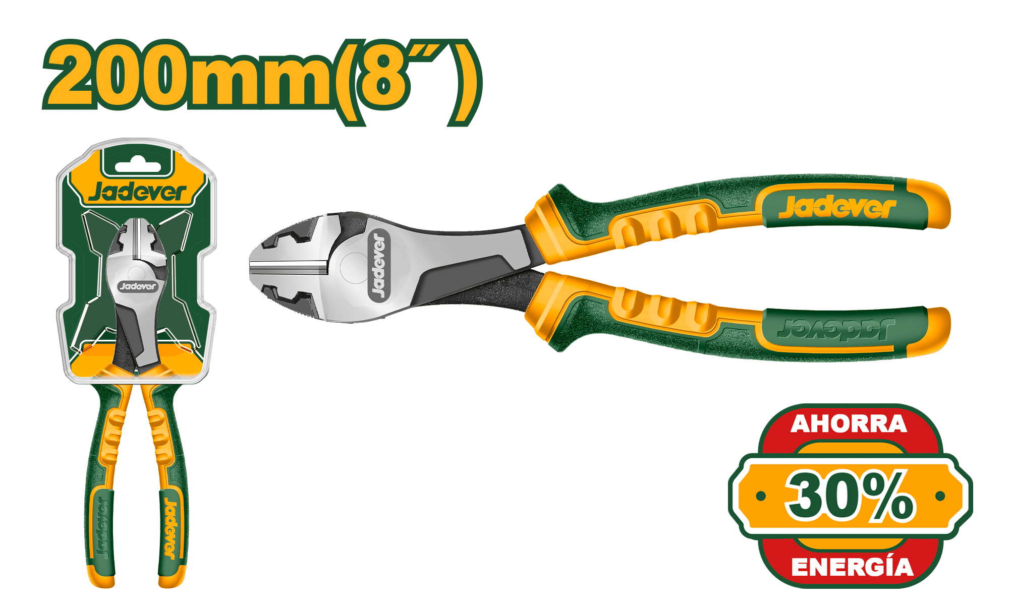 ALICATE CORTE DIAGONAL HD ENERGY-30% 8" 200MM A.PALANCA INDUSTRIAL