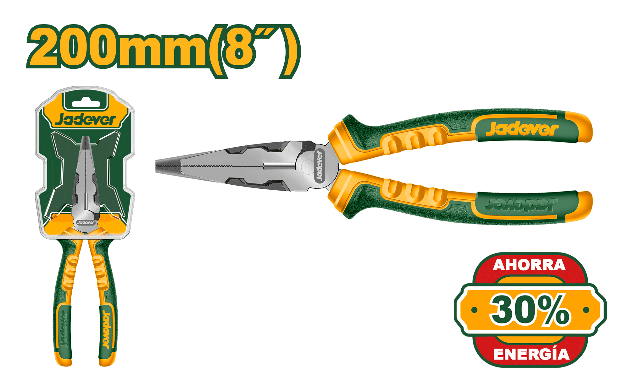 ALICATE PUNTA LARGA 8" 200MM  A.PALANCA