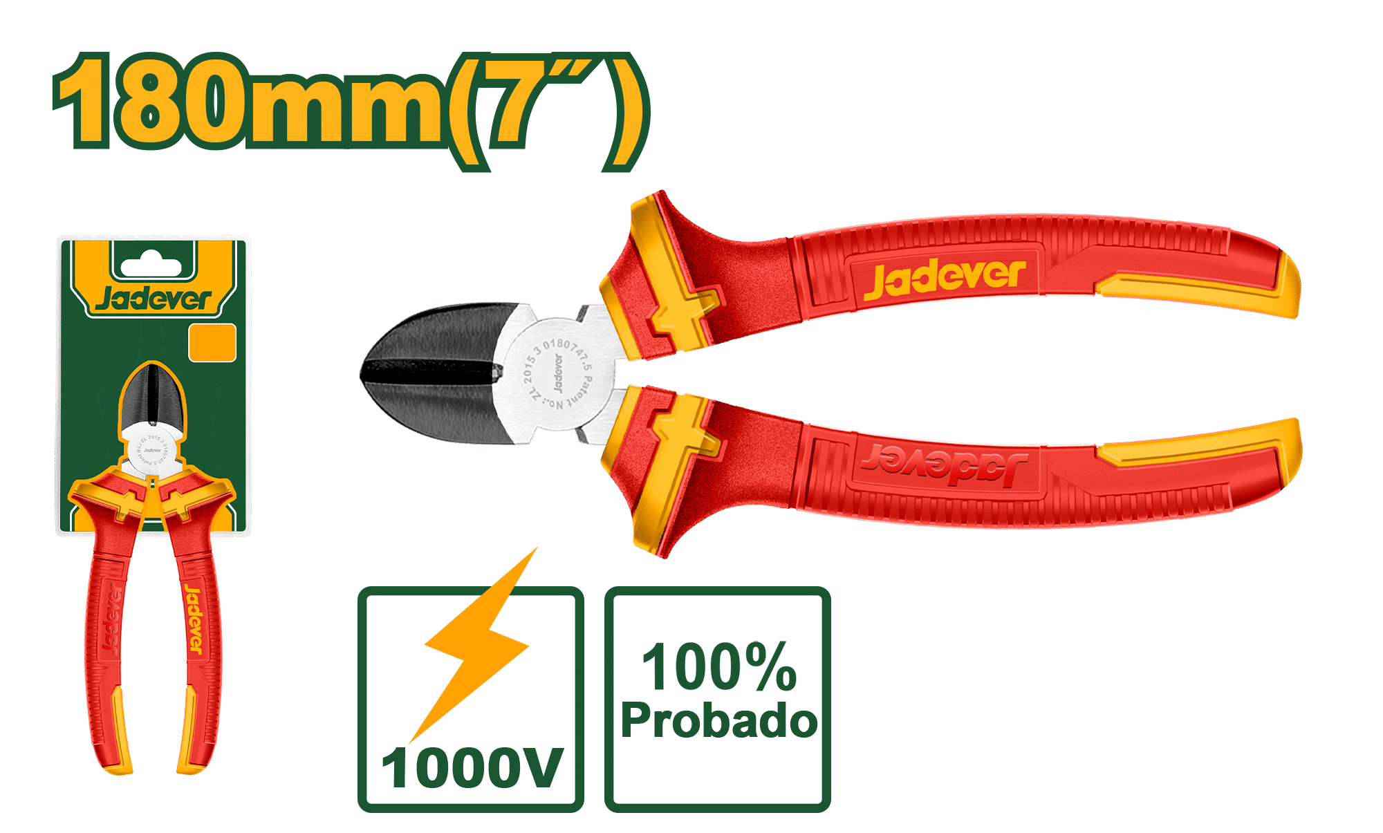 ALICATE CORTE DIAGONAL 7" 180MM AISLADO 1000V