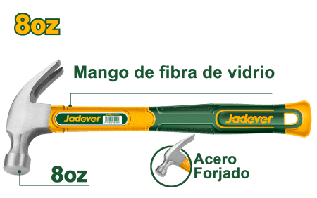 MARTILLO 8OZ 220G MANGO DE FIBRA