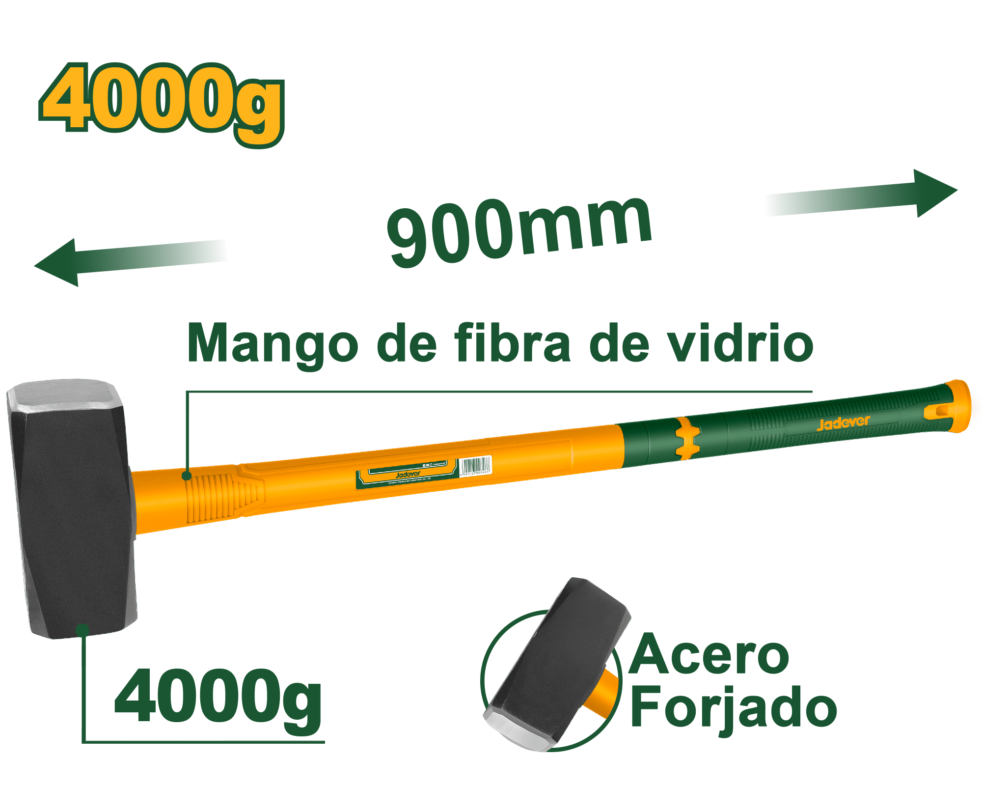 MARTILLO FORJADO 4000G MANGO DE FIBRA