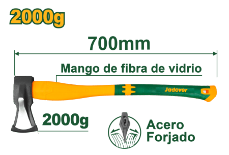 HACHA  DE RESCATE 2000G LOG: 700MM MANGO FIBRA DE VIDRIO