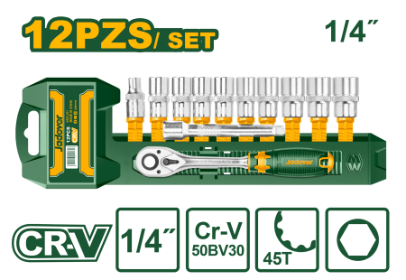 SET LLAVES DE VASO 1/4" 12PCS