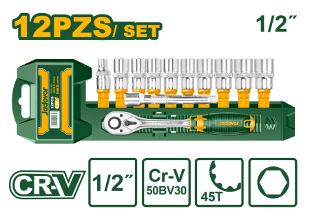 SET LLAVES DE VASO 1/2" 12PCS