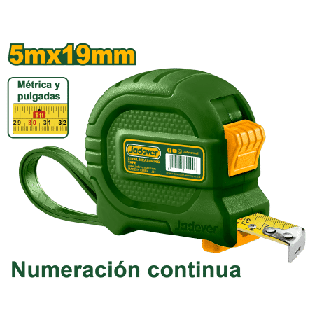 CINTA MÉTRICA DE ACERO 5MX19MM