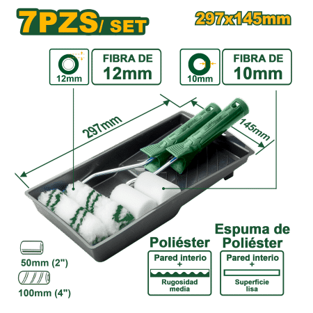 SET DE RODILLOS+BANDEJA 7PCS