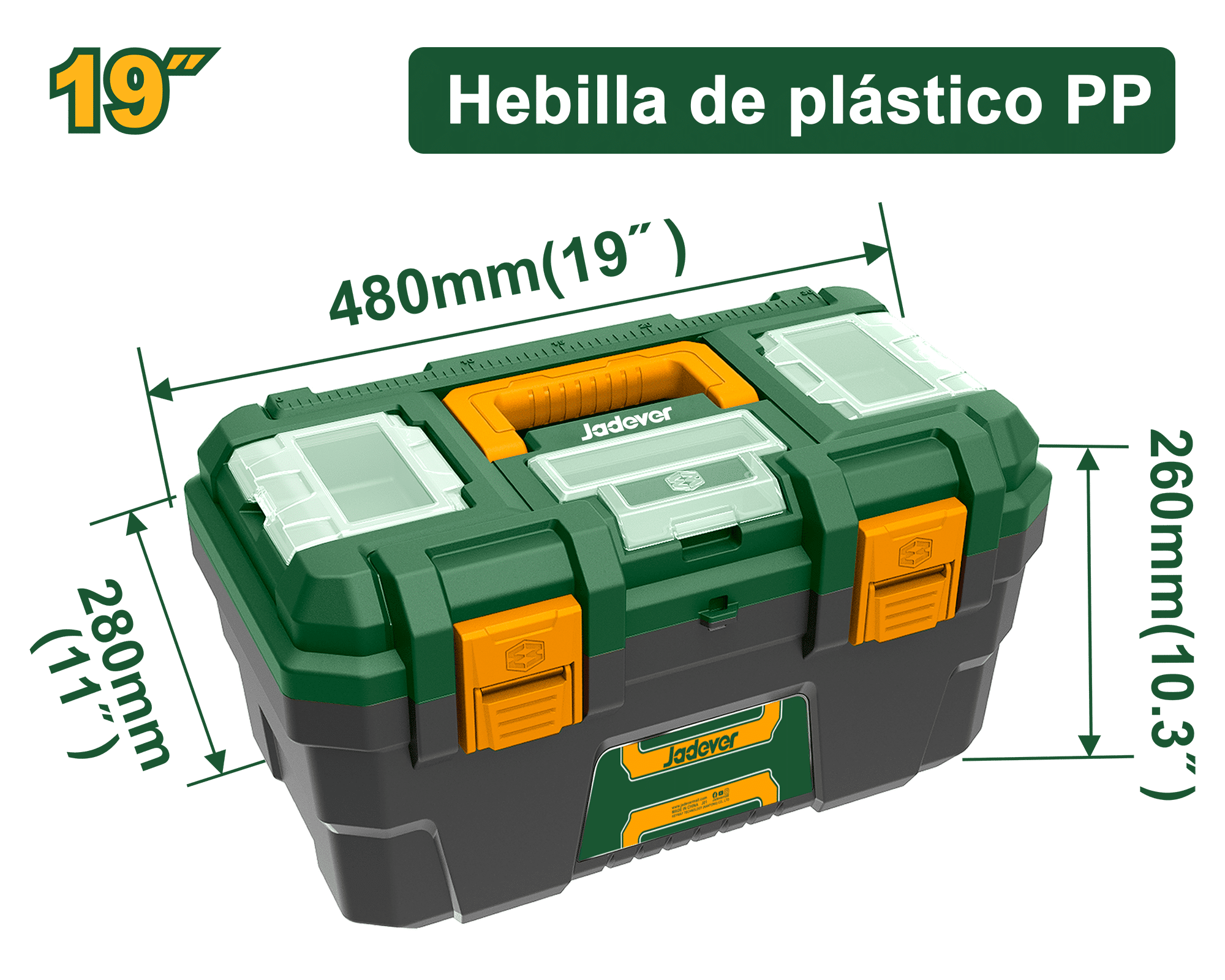 CAJA HERRAMIENTAS 19" PP 480X280X260MM