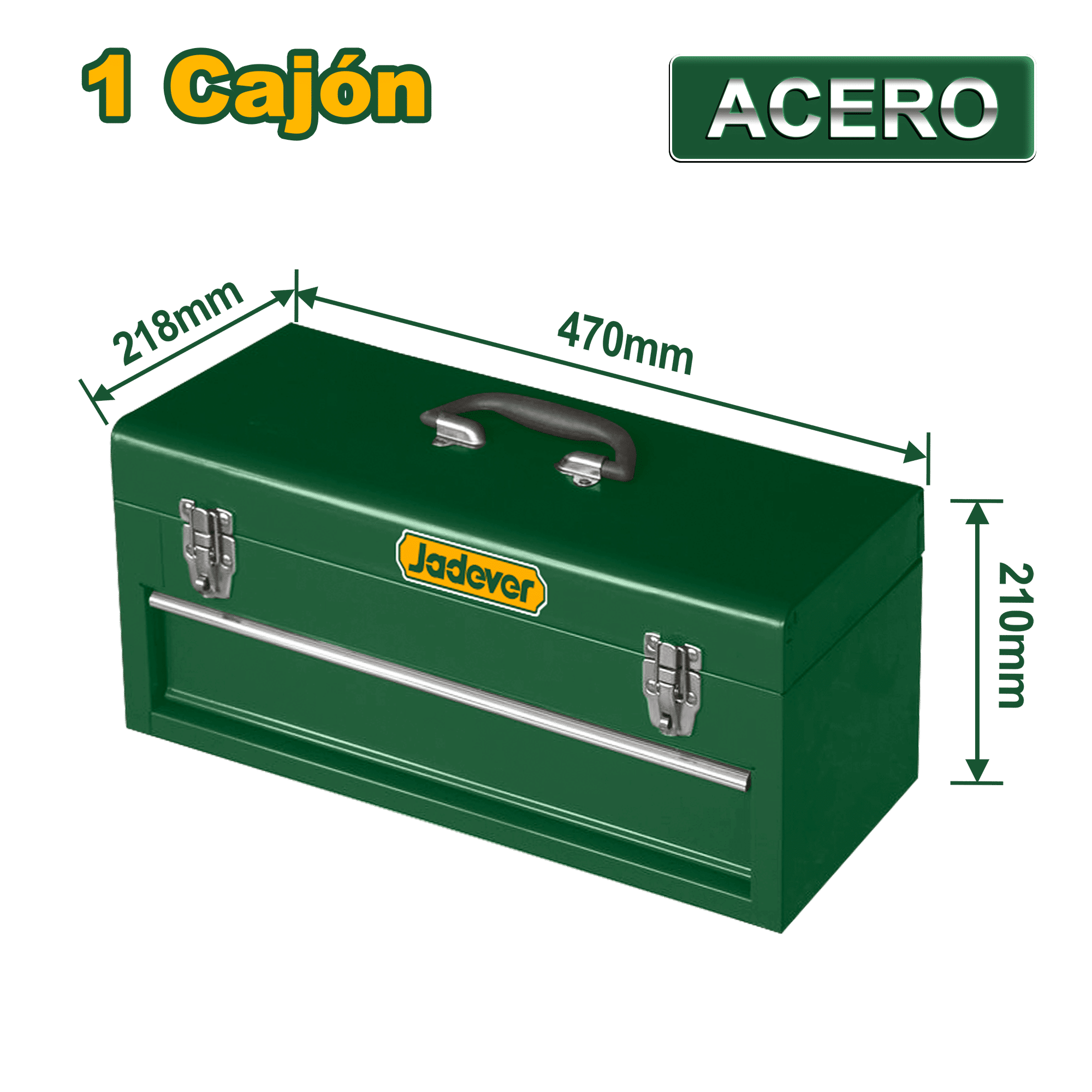 CAJA DE HERRAMIENTAS DE ACERO 470X218X210MM