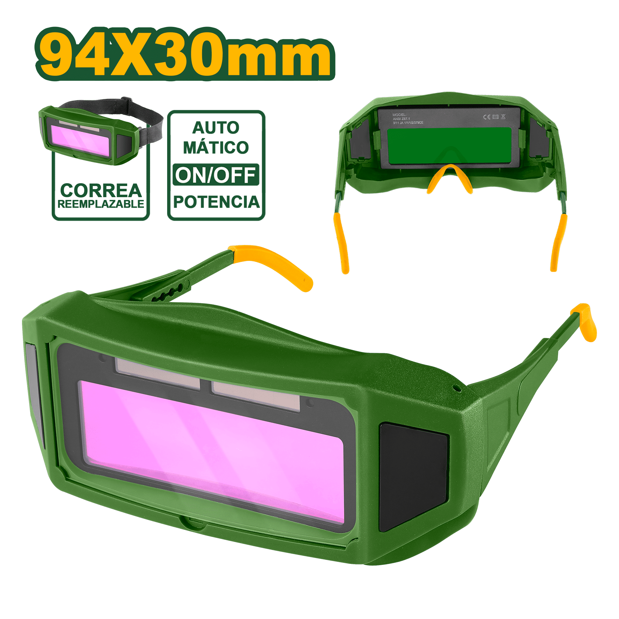 LENTES DE SOLDAR  AUTOMÁTICO SENSOR 2 V:94X30MM DIN 13