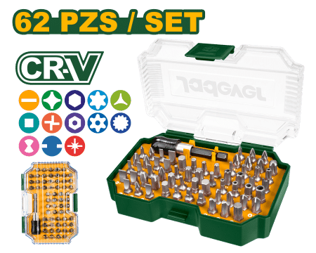 SET DE PUNTAS PARA DESTORNILLADOR CR-V 62PCS