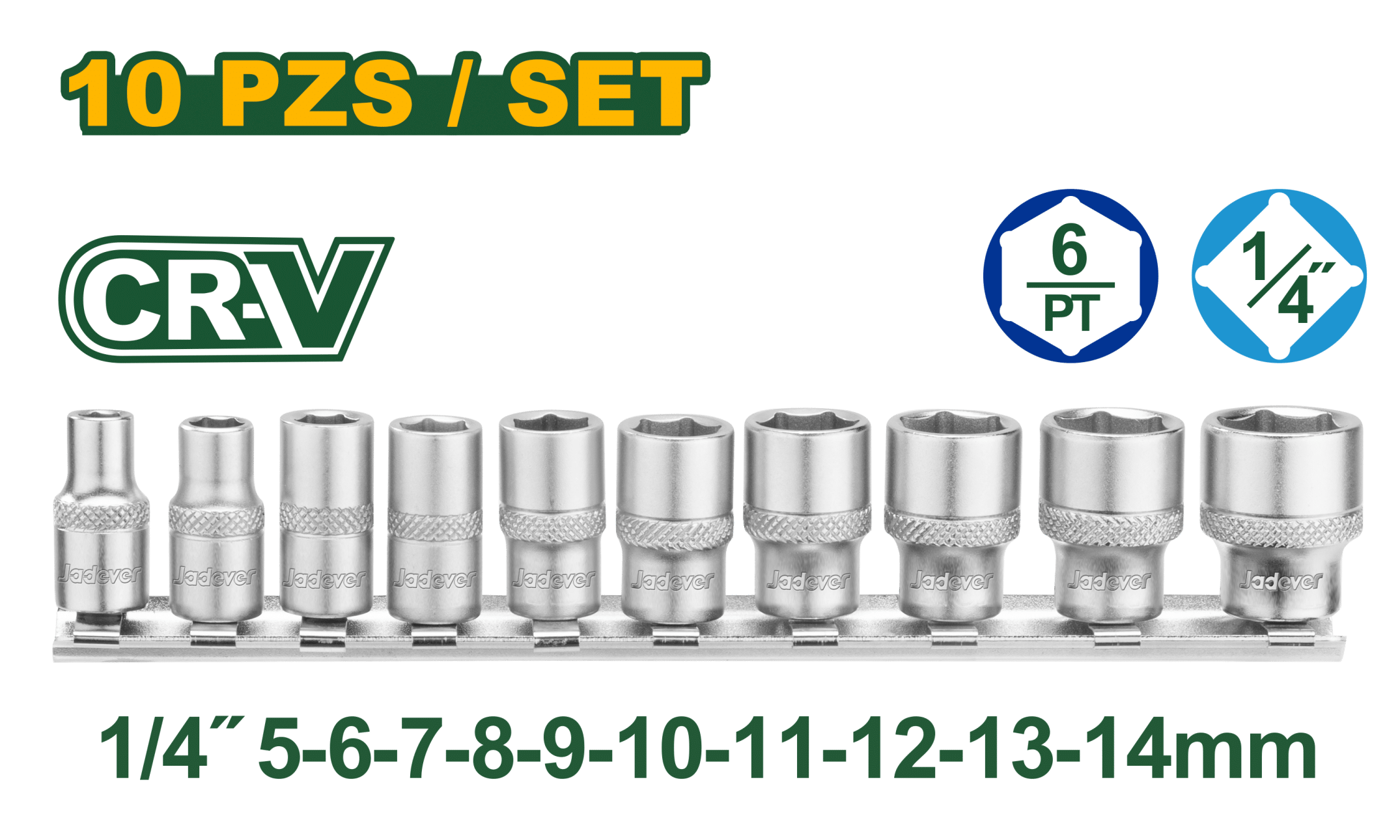 SET DE DADOS 1/4" 10PCS