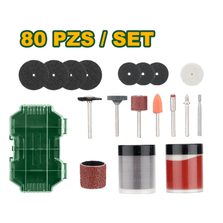 ACCESORIOS P/RECTIFICADORA 1/8" 80PCS