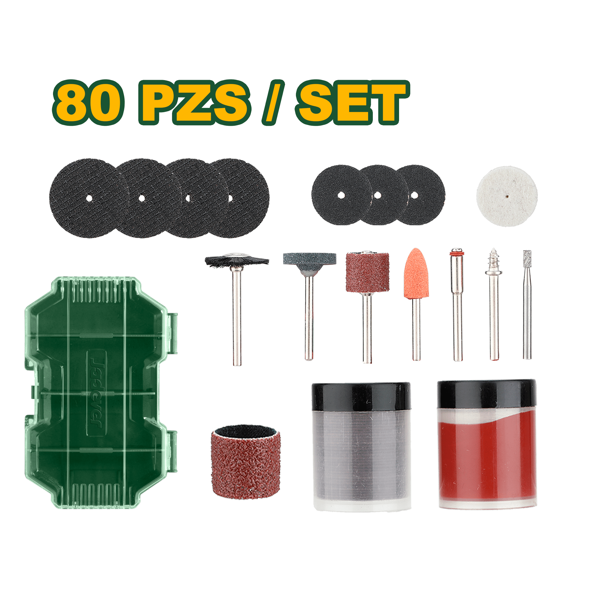 ACCESORIOS P/RECTIFICADORA 1/8" 80PCS