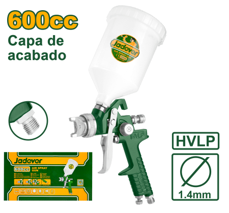 PISTOLA DE PULVERIZACIÓN ACABADOS 1.4MM 600CC