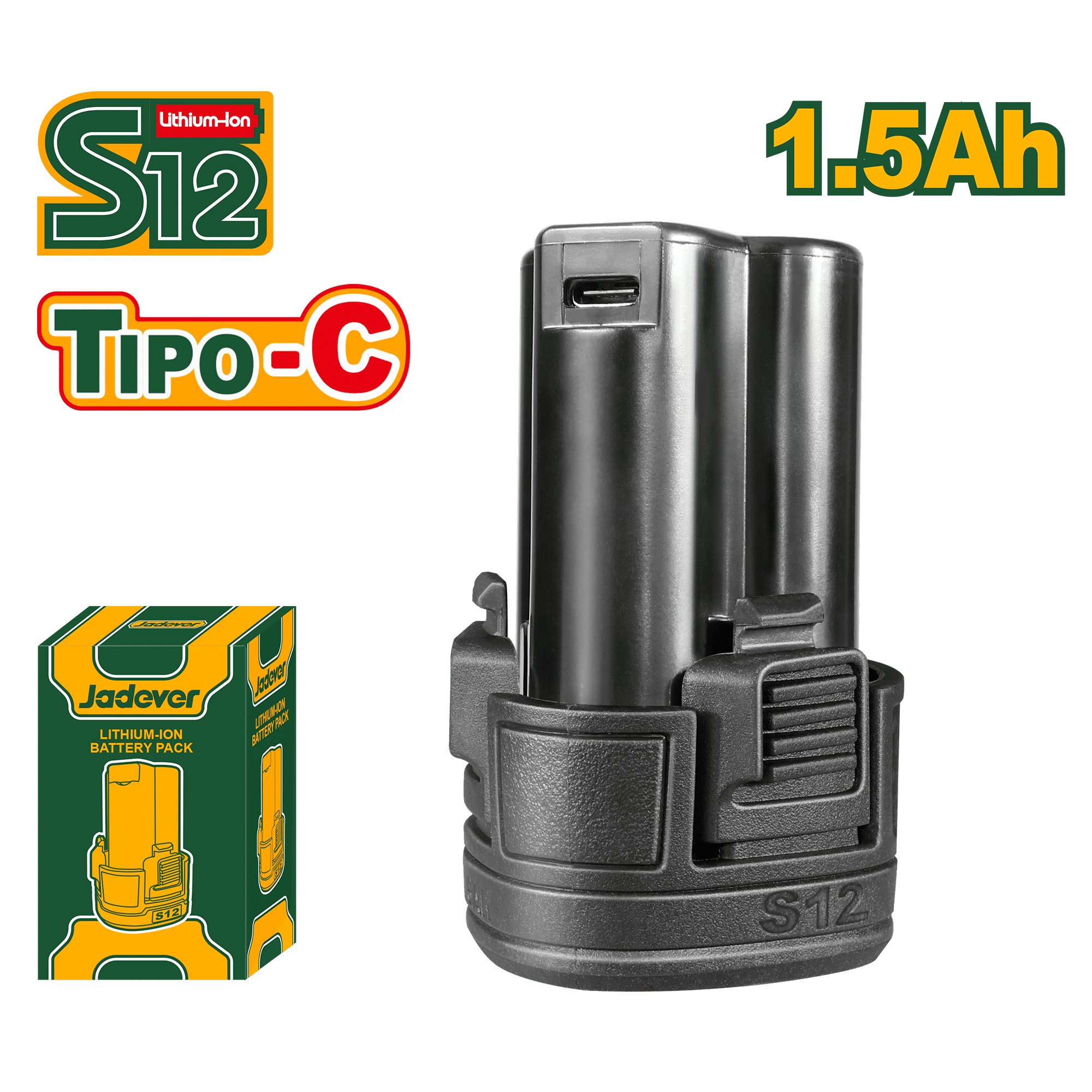 BATERIA LI-ION 1.5AH 12V P/SERIE S12 USB TIPO C