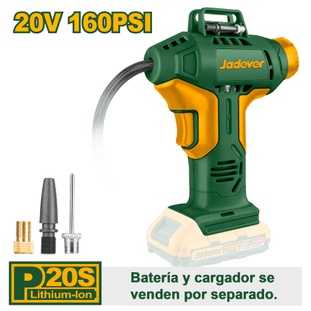 COMPRESOR DE AIRE PORTATIL 20V 150PSI 10.5BAR +ACC