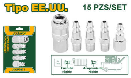SET DE ACOPLES RÁPIDO 1/4" 05PCS
